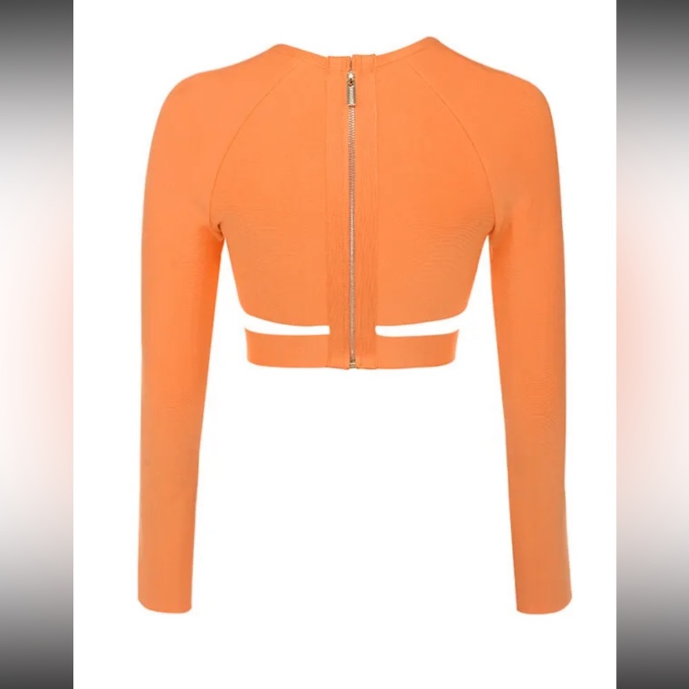 House Of CB, 'Talika' Orange Cutout Bandage Crop Top NWOT - Picture 5 of 10